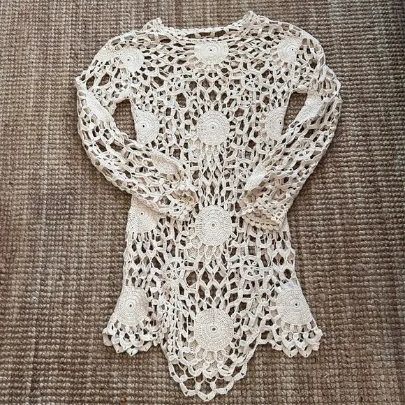 Rare UNIF Crochet Tunic/Dress, Cream - Picture 1 of 6